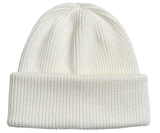 Merino Strickmütze Wollweiß