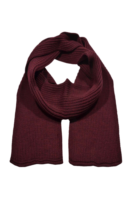 Merino Strickschal gerippt Bordeaux