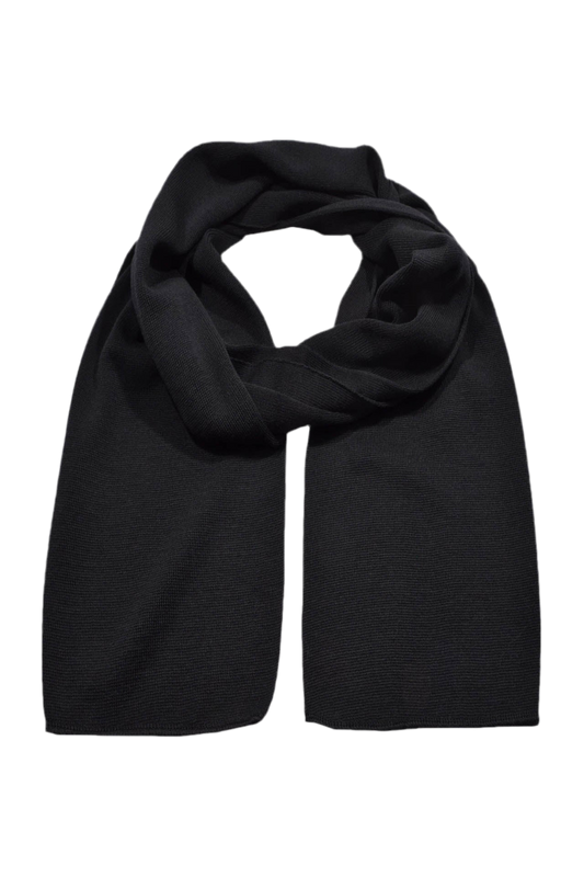 Merino Strickschal glatt Schwarz