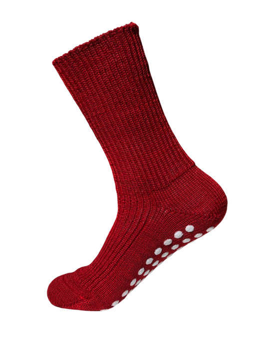 Stoppersocke Kirschrot