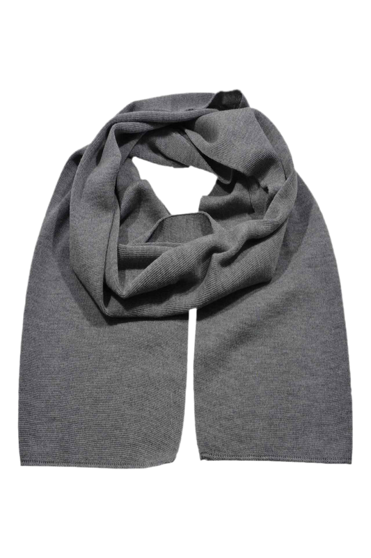 Merino Strickschal glatt Grau