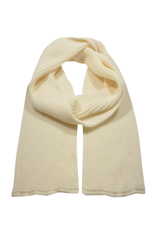 Merino Strickschal gerippt Weiß