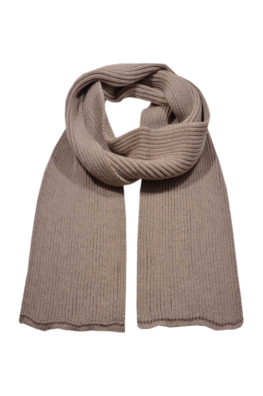 Merino Strickschal gerippt Sand