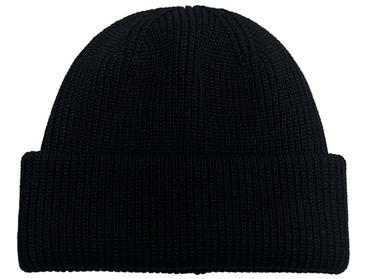 Merino Strickmütze Schwarz