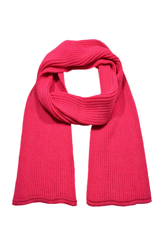 Merino Strickschal gerippt Pink