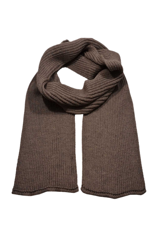 Merino Strickschal gerippt Taupe
