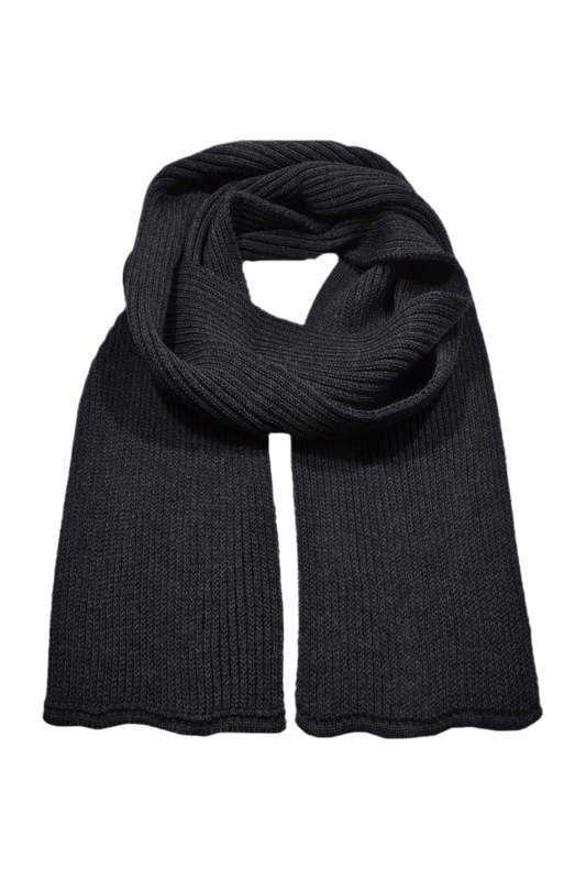 Merino Strickschal gerippt Anthrazit