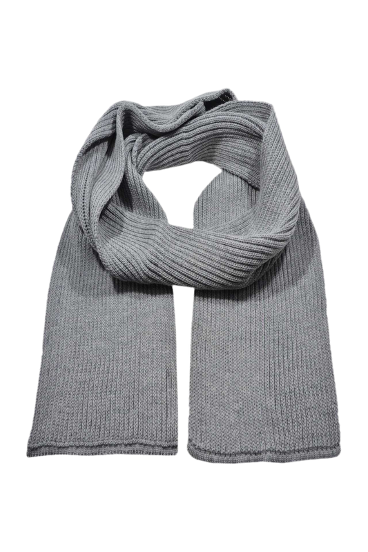 Merino Strickschal gerippt Grau