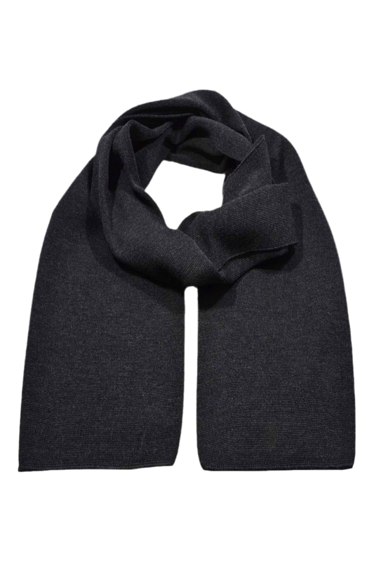 Merino Strickschal glatt Anthrazit