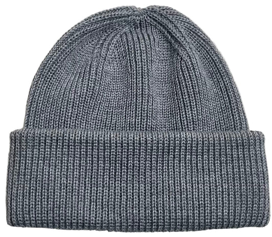 Merino Strickmütze Grau